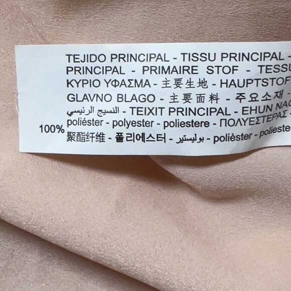 Zara Organza Tiered Floral Midi Dress Womens Sz M Peach Spaghetti Straps - Picture 7 of 11